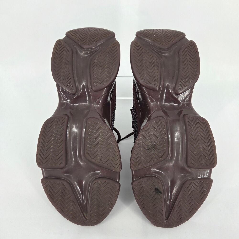 Steve Madden Maxima Sneakers Burgundy Rhinestone Gum Bottom Women's Size 9.5 - Picture 10 of 11
